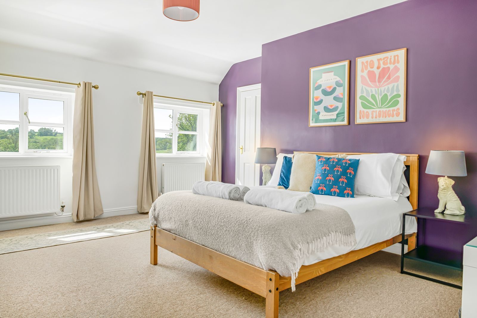 The purple bedroom